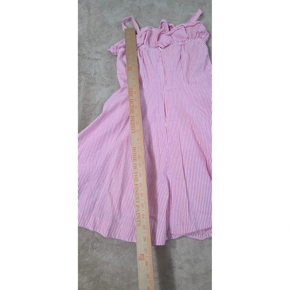 Polo Ralph Lauren Seersucker Dress Girls Size 10 Pink & White Striped Lined GOOD